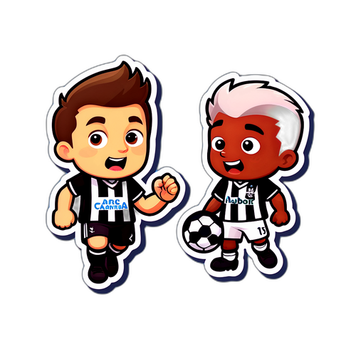 מדבקה commemorating את היריבות בין Newcastle ל-Tottenham