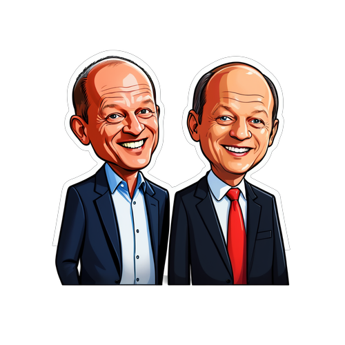 Unglaublicher Cartoon! Olaf Scholz und Friedrich Merz im komischen Wettstreit - Ein Muss für Politik-Fans!