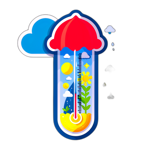 可愛雨量計貼紙