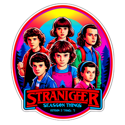 Sticker ya Wahusika Wakuu kutoka Stranger Things