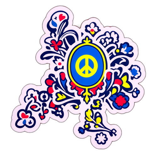 Контур України з символами миру і надії