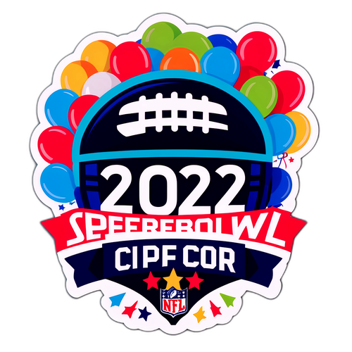 Feestelijke Super Bowl 2026 Sticker