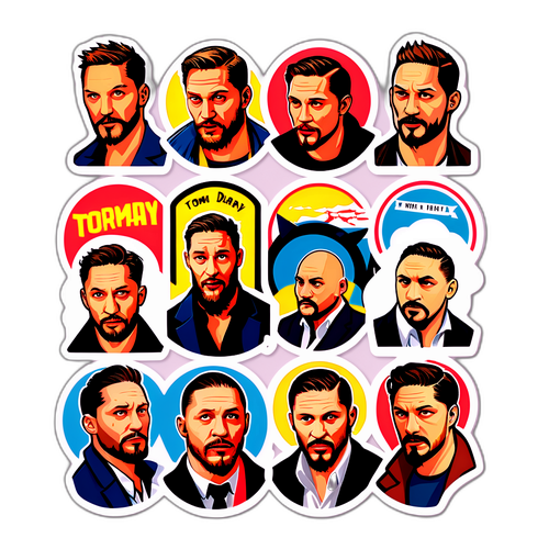 Tom Hardy'nin Film Karakterlerini Yansıtan Sticker Tasarımı