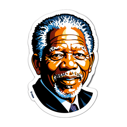 Portrett av Morgan Freeman med vis uttrykk