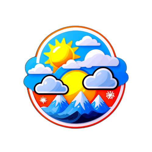 Energetikong Sticker ng Interface ng Weather App