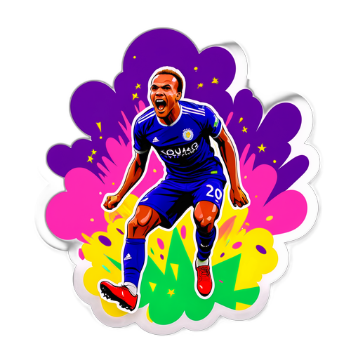 Adesivo de Martin Braithwaite Celebrando um Gol