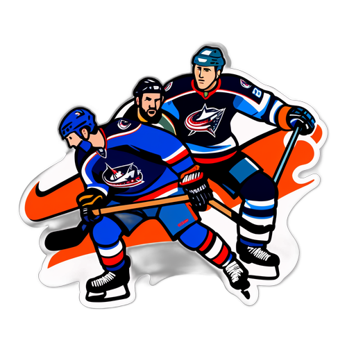 Blue Jackets vs Wild Action Sticker