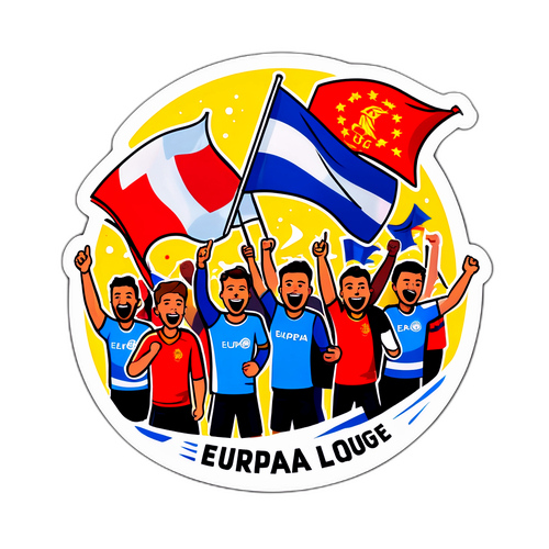 Een geestdriftige Europa League-sticker