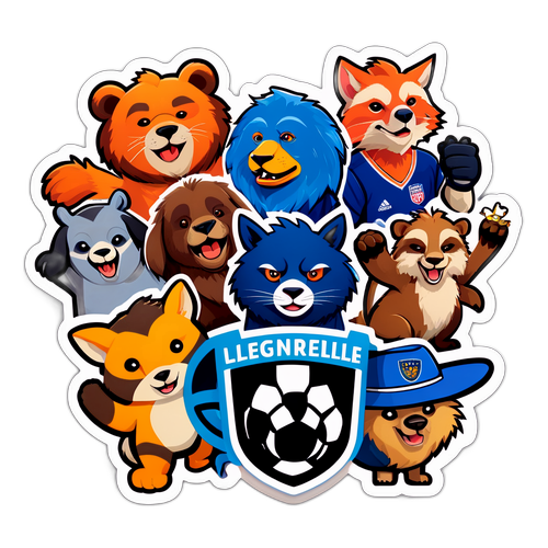 Смішний наліпка з тваринами, що підтримують свої команди на Конференц-лізі