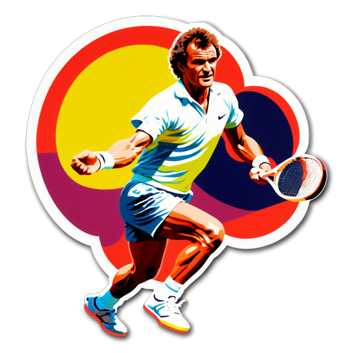 Vintage Mats Wilander Tennis Sticker