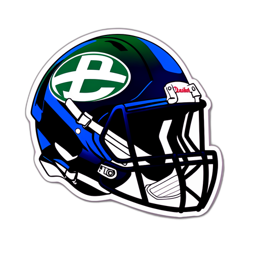 Football Helmet Sticker with Bold Typography