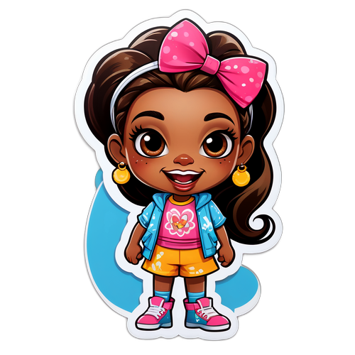 Mandimai Sundberg hahmostickeri hauskassa, liioitellussa sarjakuvatyylissä