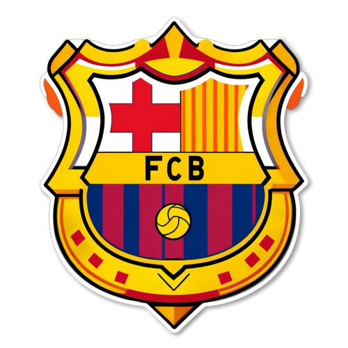 FC Barcelonas Stjernestunder! Sticker med Det Catalanske Flag og Klublogoet