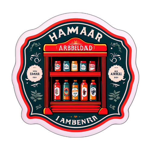Elegante vintage klistremerke av Hamar Arbeiderblad