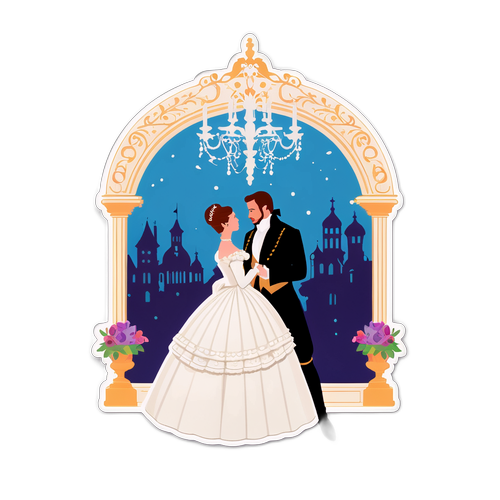 Scena romantică clasică inspirată de Bridgerton