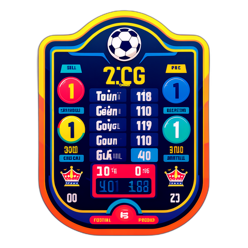 Papan Markah Bola Sepak yang Berwarna-warni