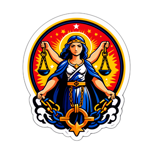 Adalet ve Özgürlük Temalı Sticker