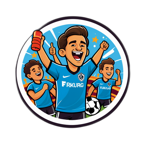 Stiker Penuh Semangat Sepak Bola