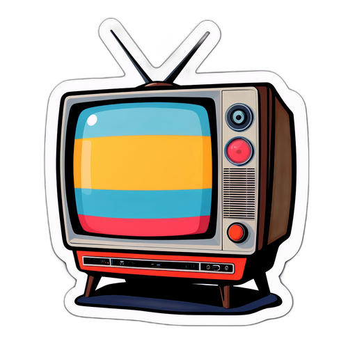 Retro Fernseher Aufkleber für ServusTV