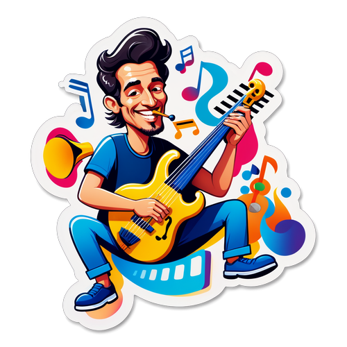 Stiker Karikatur Kike Pérez Bermusik