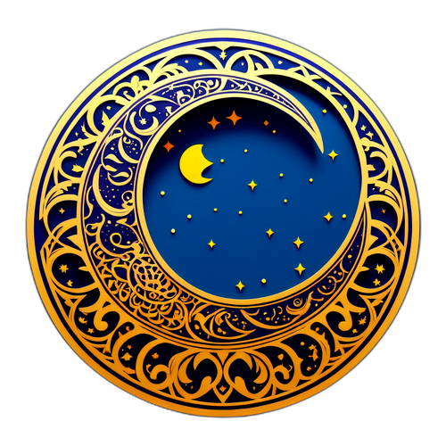 Bulan Sabit Artistik dan Corak Halus 'Waktu Imsak'