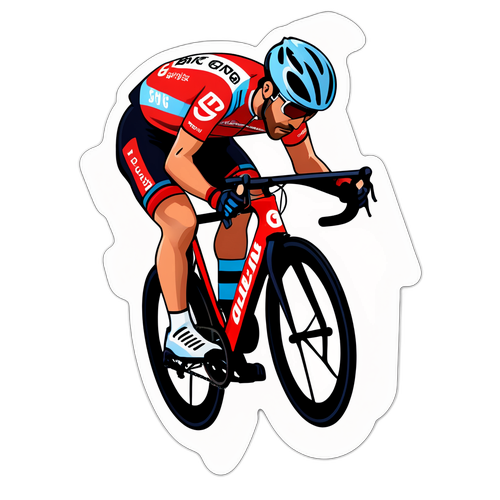 Sticker van Thomas De Gendt op zijn racefiets