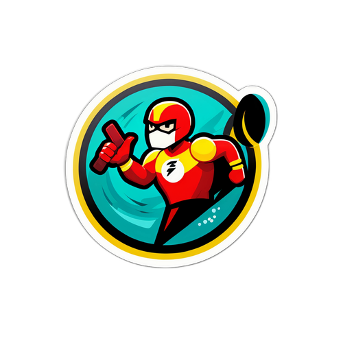 Дизайн наліпки з логотипом Flashscore, стилізований для спортивних змагань