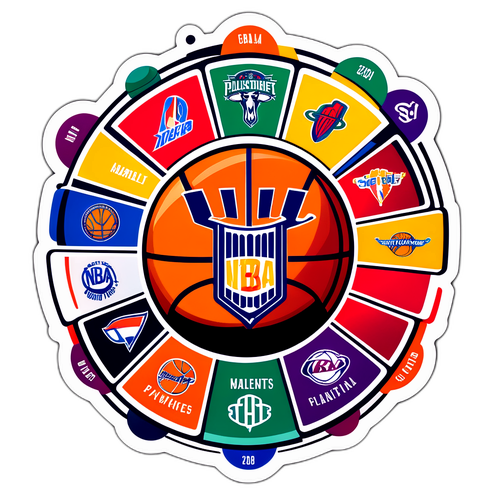 Ilustradong Disenyo ng Basketball Bracket na May NBA Teams