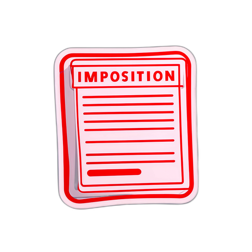 Sticker cu document oficial marcat "Impoziție"