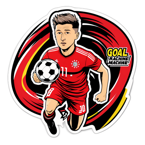 Nálepka Lewandowského v akčním póze