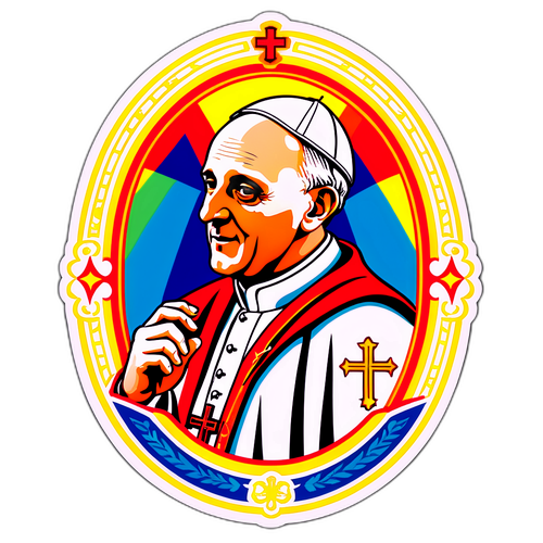 Historisches Motiv von Papst Leo mit modernen Designelementen