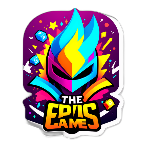 Эмблема Epic Games с яркими цветами и элементами видеоигр