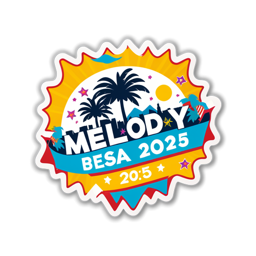 Sticker de la bandera del Benidorm Fest con el texto 'Melody 2025'