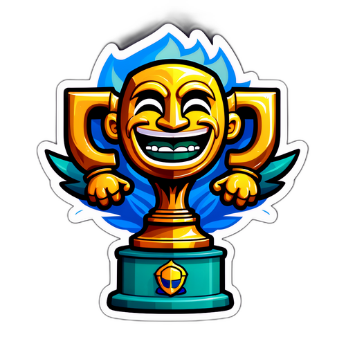 Whimsical Fantasy Football Trophy Sticker