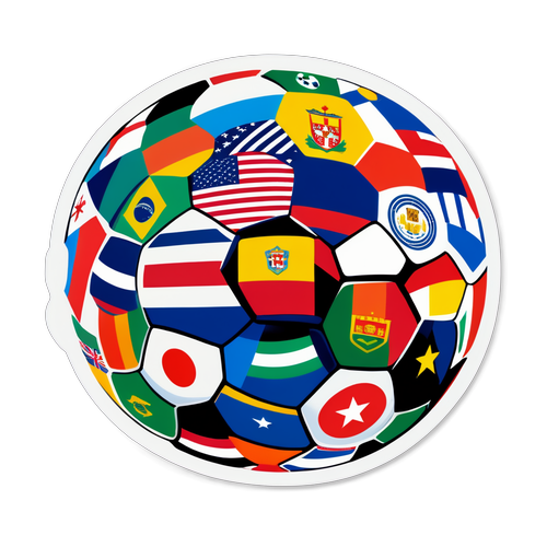 One World, One Game: The Vibrant Soccer Ball Sticker That Unites Nations!