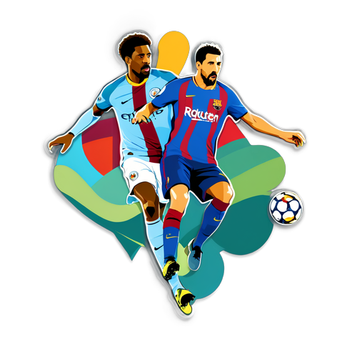 Arte Que Faz o Coração Bater: A Ilustração que Captura a Emoção do Jogo Barcelona x Manchester City!