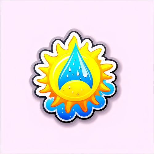 Sticker Giọt Nước và Mặt Trời