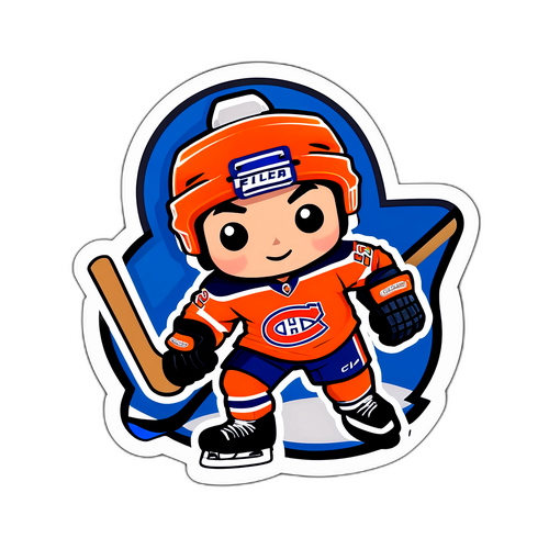 Cute Cartoon Sticker: Flyers vs Canadiens Fans