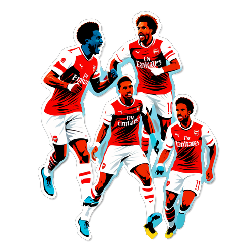 Gunners Unite: Epic Arsenal Action Sticker - Wear Your Passion! 