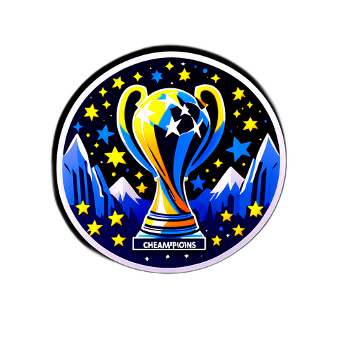 Nálepka zachycující atmosféru UEFA Champions League