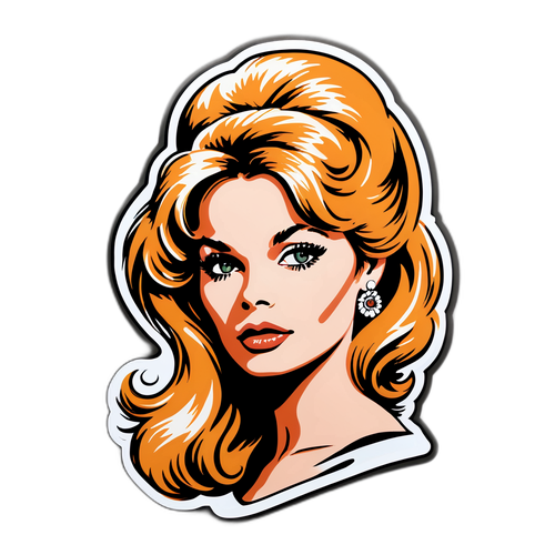 Sticker emblématique de Brigitte Bardot avec des éléments vintage et une touche des années 60