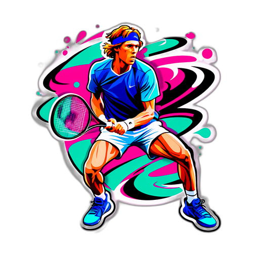 Illustration af en dynamisk tennis spiller