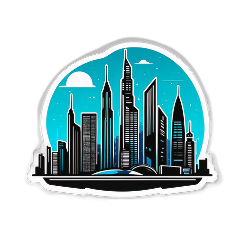 Modern Şehir Silueti Stickerı