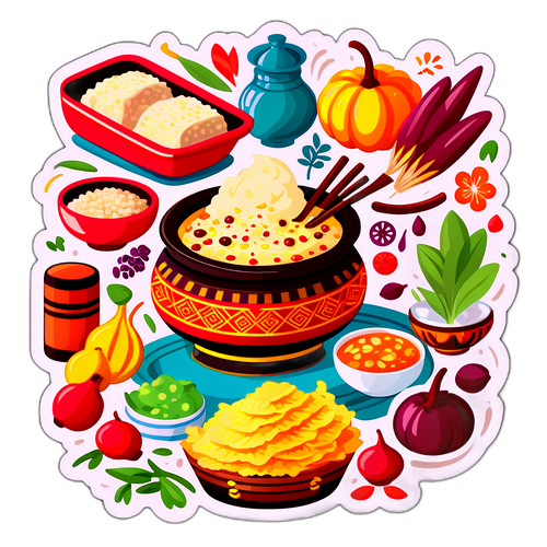 传统节日习俗元素贴纸