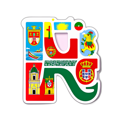 Sticker chữ cái sáng tạo với từ 'Bồ Đào Nha'
