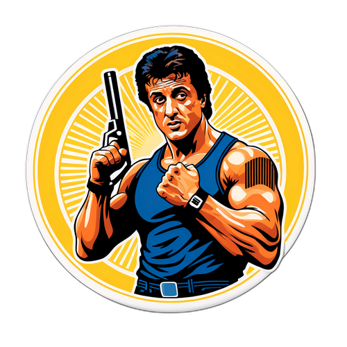 Vintage-stil klistremerke av Sylvester Stallone