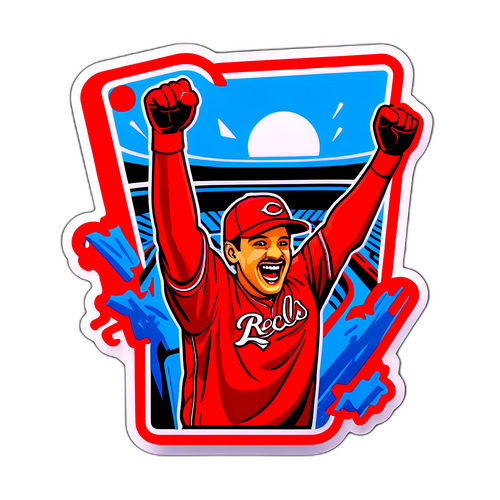Excitement of a Reds Game Neon Sticker