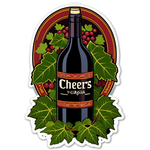 Festiv Sticker Fejrende Georgisk Vin Kultur