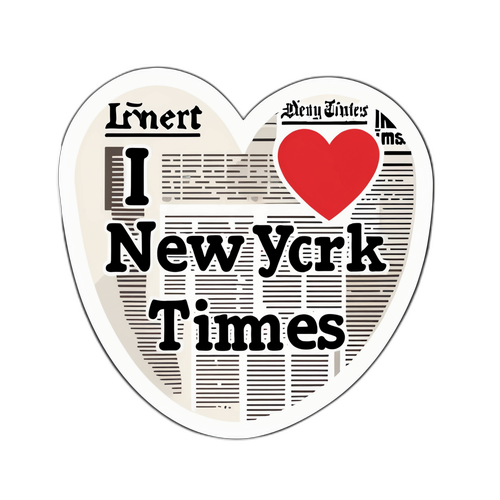 Grappige sticker "Ik hart New York Times"