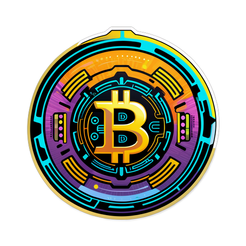 Futuristic Crypto Coin Sticker